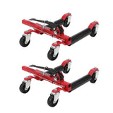 Garvee Car Dolly Jack Set of 2 - 1500 lbs Capacity Mechanical Wheel Dollies with Steel Twin Rollers for Easy Tire Moving & Auto Repair, Red - Red