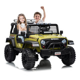 Garvee 2 Seater Ride On Car for Kids, 24V Electric Truck with Remote Control, Spring Suspension, Green, 47.2"x31.5"x29" - Green