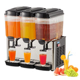 Garvee 54L (14.4 Gallon) Commercial Juice Dispenser, 3 Tanks 350W, Stainless Steel Beverage Dispenser for Tea, Drink, Restaurant