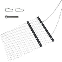 Garvee Herse à chaîne pour VTT, 1,8 m x 1,5 m, accessoires de tracteur pour ferme et jardin, antirouille, polyvalente, montage facile, noir
