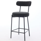 Garvee Black Bar Stools Set of 2 with Memory Foam Cushion & Metal Base for Kitchen Island, 30 Inch, Black