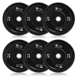 Garvee 100LB Weights Bumper Plates Set, 2 Inch Rubber Strength Training Plates for Weightlifting Home Gym, Matte Black