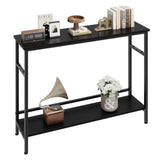 Garvee Entryway Console Table with Storage, 39.3” Rustic Sofa Table, Adjustable Shelf, MDF & Metal, Sturdy, Easy Setup, Black, Living Room - Black
