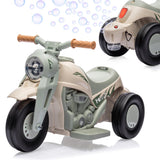 Garvee 6V Kids Motorcycle with Bubble Maker, Electric Ride-On Toy for Toddlers, 3-Wheel, LED Lights, Music, 22W Motor, Red