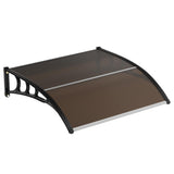 Garvee 40''x40'' Door Entrance Awning With Plastic Steel Bracket Polycarbonate Cover Brown For Exterior Window Protection - Brown Board