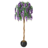 Garvee Artificial Purple Vine Tree in Cement Pot - 5ft Realistic Silk Floral Decor with Hanging Moss for Home, Office, Wedding Backdrop, Indoor Decoration