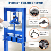 Garvee Hydraulic Press 6 T Capacity Adjustable Shop Press With 2 Press Plates For Metalworking Blue