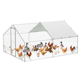 Garvee Large Chicken Coop Run Metal Hen House with Waterproof Cover for Backyard and Farm 9.8'x13.1'x6.6' - 