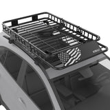 Garvee 64"x 39"x 6" Roof Rack Basket Rooftop Cargo Carrier with Extension Black Car Top Luggage Holder Universal for SUV Cars - Rack