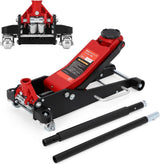 Garvee 3-Ton Low Profile Floor Jack - Heavy-Duty Hydraulic Jack with 5.31" to 18.11" Lift Range for Cars and Workshops, Black+Red