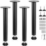 Garvee Tischbeine 4er Set Säulenform Carbon Steel Adjustable Height Heavy Duty Matte Black for Desks and Tables