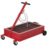 Garvee 15-Gallon Low-Profile Oil Pan with Electric Pump, 6.5-Foot Hose, Lockable Casters for Cars SUVs Trucks Motorcycles ATVs, Red - Red