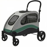 Garvee Extra Large Dog Stroller with Steel Pipe Frame, Wheels, Brakes, Shock Absorption, Foldable Design - Green for Large Dogs, Travel, Adjustable Handle - Green