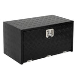 Garvee 24 in Heavy Duty Aluminum Tool Underbody Box Waterproof Truck Storage Organizer Chest for Pick Up Truck Bed RV Trailer 24"x18"x18" Black - Black