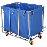 Garvee Commercial Laundry Cart with Wheels 400L Industrial Rolling Laundry Basket with Removable Waterproof Liner for Home Hotel Hospital, Steel Frame, Large Capacity
