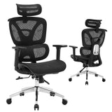 Garvee Premium Ergonomic Mesh Office Chair With Adjustable Headrest Lumbar Support 3D Armrests For Home Office Black