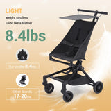 Garvee Mini Convenience Stroller Lightweight Travel Stroller with Carry Bag for Airplane, Compact Foldable Toddler Pushchair, Adjustable Sun Canopy, Rear Wheel Brakes - Black