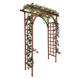 Garvee 85 in Wooden Garden Arbor Solid Fir Wood Trellis for Climbing Plants Wedding Ceremony Decoration Pergola Lawn Teak - Teak