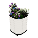 Garvee Self-Watering Wheeled Metal Garden Bed - Mobile Raised Planter Box for Indoor/Outdoor Use, 23.6"x23.6"x27.5", White, Galvanized Steel - White(23.6"X23.6"X27.5")