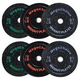 Garvee Rubber Bumper Weights Plates Set 2 Inch Barbell Plates 10LB-45LB for Strength Training Weightlifting Bodybuilding