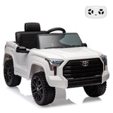 Garvee Licensed Toyota Tundra 12V Electric Ride On Truck Car with Remote, Spring Suspension, 3 Speeds, LED Headlights for Kids, 40.94in L x 25.6in W x 22.4in H - White