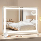 Garvee 30.15"x20.19" Lighted Makeup Mirror With LED Lights, 3 Color Modes, 10X Magnification, Smart Touch Control, Tabletop & Wall-Mounted, Large Size, Neutral Color