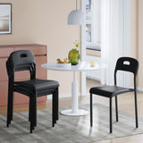 Garvee Dining Chairs Set of 4 Stackable Modern Kitchen Chairs Plastic Metal Legs Indoor Outdoor Black