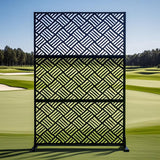 Garvee Outdoor Metal Privacy Screen 72in H x 44in W Freestanding Garden Decorative Screen Portable Panel Fence Weatherproof for Patio Porch Balcony Backyard - Black-2