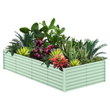 Garvee 8' X 4' X 2' Galvanized Raised Garden Bed, Outdoor Rectangular Metal Planter for Vegetables, Flowers & Herbs, Green - Green