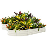 Garvee 2 Pack 8x4x1.5ft Galvanized Raised Garden Beds - Beige Rust-Resistant Planter Box for Vegetables & Flowers Outdoor - Beige(Rubber Edge)
