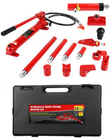 Garvee 10 Ton Porta Power Hydraulic Jack Kit with 17 Accessories for Auto Truck Farm Repair, Max Lift 5.1 Inch, Portable Heavy Duty