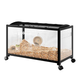 Garvee Large Hamster Cage 3-Tier Gerbil Cages with Running Wheel Portable Hamster House 22.83"x15"x21.25" Metal Black