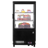 Garvee 2.0 Cu.Ft. Countertop Refrigerated Display Case, Commercial Pastry Refrigerator with LED and Air-Cooling, Bakery, Cafes, Restaurants, Rear Sliding Door, Frost-Free - Black