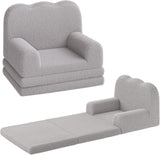 Garvee Children's Foam Sofa Wave Design Foldable Lightweight Soft Foam Playrooms Living Rooms - Grau-Wellig