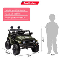 Garvee Ride - P Series: 12V Ride on Car for Kids, Licensed Toyota Ride on Truck, Battery Powered Electric Kids Car with Remote Control, Music, LED Lights, Suspension System, Double Doors, Safety Belt,Ride On Toy - Green