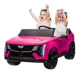 Garvee 24V 2 Seater Kids Ride On Car Electric 4 Wheel Truck Licensed Cadillac Battery Powered Toy with Remote Control, Spring Suspension, Music, LED Lights - Pink