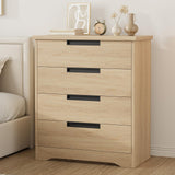 Garvee 4 Drawer Dresser Natural Wooden Chest of Drawers with Embedded Handles for Bedroom Living Room Nursery Hallway, Spacious Storage, Modern Design