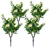 Garvee 35.4 in Artificial Topiary Flower with Ground Spike Set of 2, Yellow, Indoor and Outdoor Decor, PE Fake Plants - Yellow