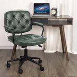 Garvee Office Desk Chair, Living Room Chair with Armrest, Height Adjustable, 360°Rolling Swivel, Mid Support Back, Green