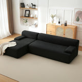 Garvee 108" Modular Cloud Sectional Couch With L-Shape Chaise, Modern Sofa, Oversized Sleeper, Right Facing, Black - Black