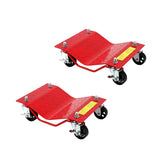 Garvee Car Dolly Set of 2 Heavy Duty Vehicle Dolly 4000 LBS Capacity with 3 in Steel Wheels for Moving Car Black - Red