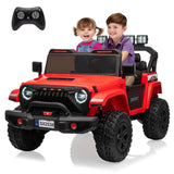 Garvee 24V Kids Ride On Car, 2 Seaters Electric Truck With Remote Control, Adjustable Legroom, Red, Toddler Ride On Toy