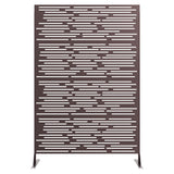 Garvee Metal Privacy Screen 72" H×47" W Outdoor Freestanding Decorative Privacy Wall Panel Patio Balcony Screen Powder-Coated Steel