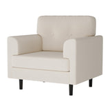 Garvee 38" Wide Armrest Accent Chair, Linen Upholstered Reading & Lounge Chair for Living Room, Bedroom, Office, Beige