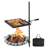 Garvee 16' × 12' Premium Alloy Steel Carbon Steel Camping BBQ Grill with Baking Tray, Portable Foldable Lightweight Compact, Outdoor Cooking, Black