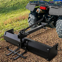 Garvee 42" Tow Behind Box Scraper Lawn Tractor Attachments with Tractor Box Blade Hitch Tow Fit for ATV UTV, Black