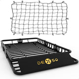 Garvee 64" x 39" x 6" Universal Roof Rack Basket with Cargo Net, Heavy Duty Luggage Holder for SUVs, Trucks, Vehicles, Black - Rack+Net