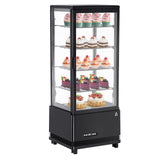 Garvee Commercial Display Refrigerator 3.46 Cu.Ft. Glass Door Countertop Pastry Display Upright Beverage Merchandiser Black - Black
