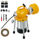 Garvee Electric Drain Cleaner Machine with 66Ft & 16Ft Steel Cables, 6 Cutters, 500W Motor for 1.6-4 Inch Pipes, Portable Pipe Cleaner