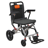 Garvee Lightweight Folding Wheelchair for Seniors – Aviation Aluminum, Flip Armrests, Secure Brakes & Spacious Seating for Effortless Mobility, Safe Transfers Indoors & Outdoors, Gray Orange - Gray-Orange